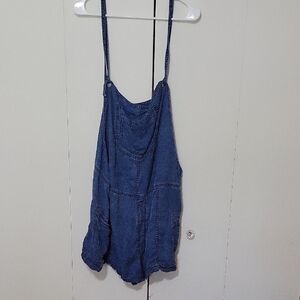 American Eagle Outfitters Dark Blue Denim Romper